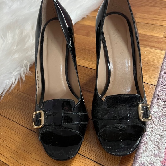 Talbots black patent peep toe heels, 8 - Picture 2 of 5